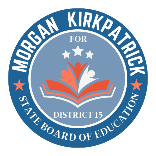 Logo for morgan kirkpatrick for district 15 state board of education